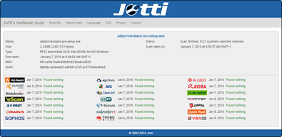 Security Scan by virusscan.jotti.org